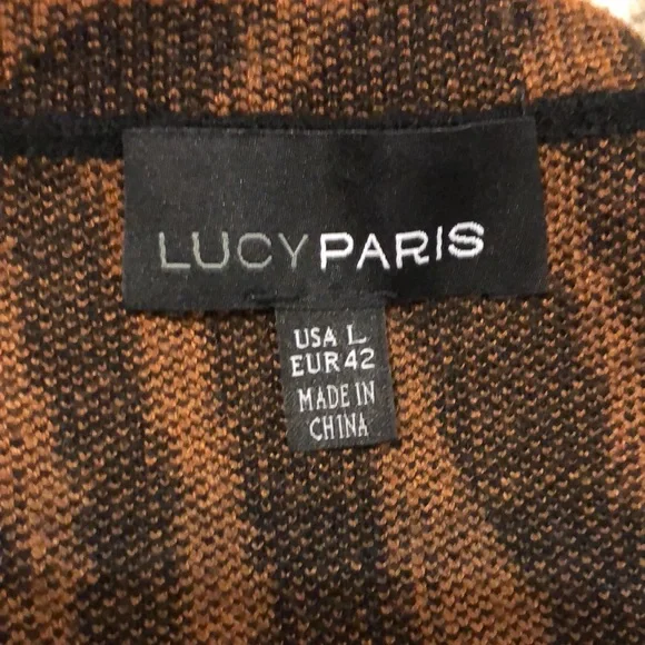 LucyParis animal print sweater size large. - Picture 6 of 9